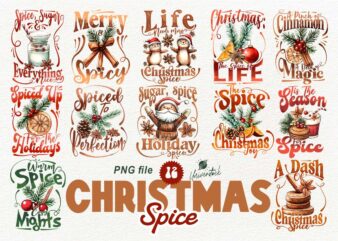 Christmas Spice Sublimation PNG T-shirt Designs Bundle