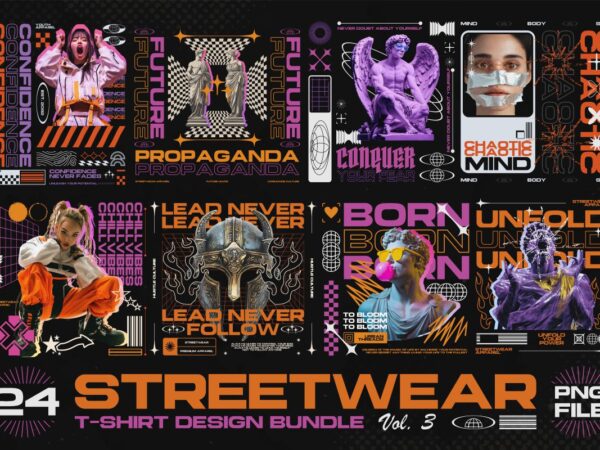 Streetwear t-shirt designs bundle vol. 3