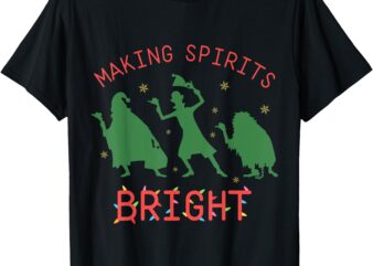 Making Spirits Bright Hitchhiking Ghosts Funny Christmas T-Shirt