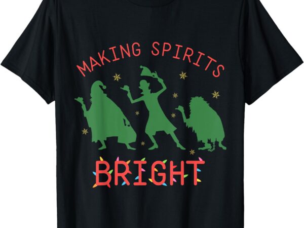 Making spirits bright hitchhiking ghosts funny christmas t-shirt