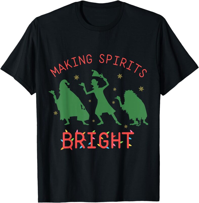 Making Spirits Bright Hitchhiking Ghosts Funny Christmas T-Shirt