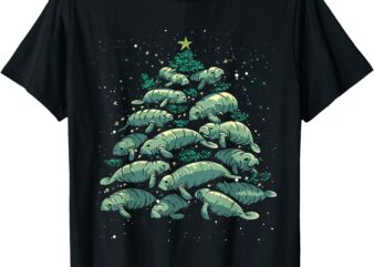 Manatee Christmas Tree Manatee Xmas Boys & Women T-Shirt