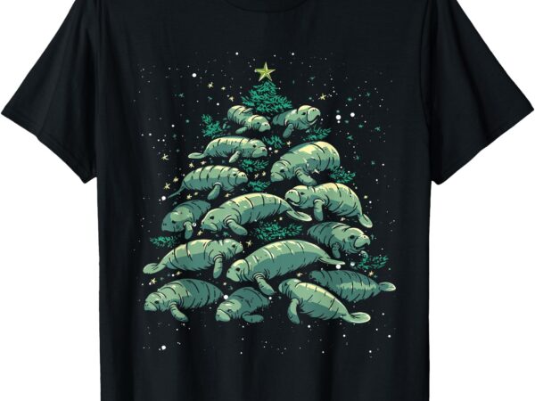 Manatee christmas tree manatee xmas boys & women t-shirt