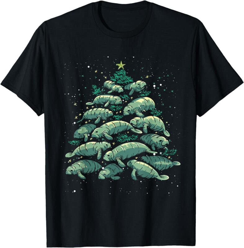 Manatee Christmas Tree Manatee Xmas Boys & Women T-Shirt