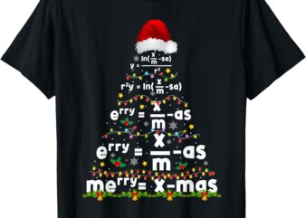 Math Equation Merry Xmas Season Teacher Christmas Tree Funny T-Shirt