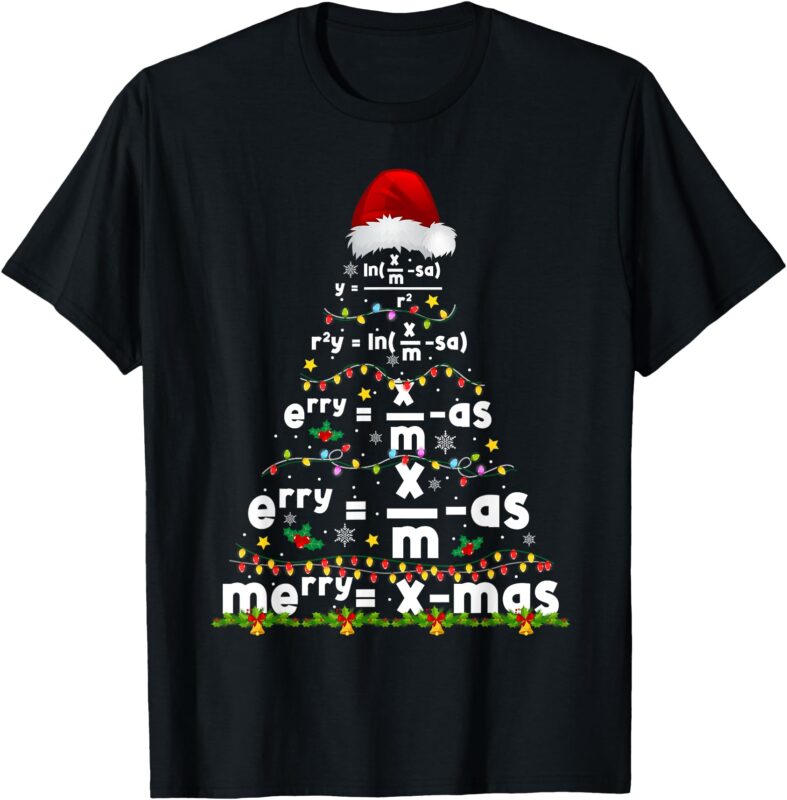 Math Equation Merry Xmas Season Teacher Christmas Tree Funny T-Shirt