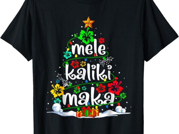 Mele kalikimaka tropical christmas hawaiian santa xmas tree t-shirt