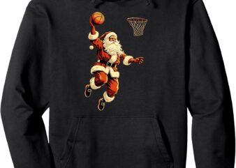 Men Boys Kids Santa Playing Basketball Christmas Basketball Pullover Hoodie