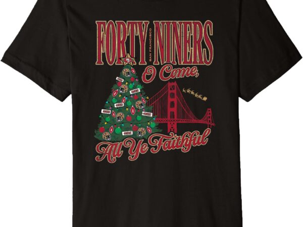 Mens olivia culpo x san francisco 49ers nfl holiday tree foco premium t-shirt