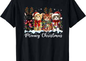 Meowy Catmas Cat Christmas Reindeer Xmas Family Men Women T-Shirt