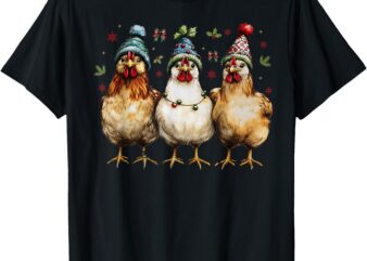 Merry Chickmas Chickens Funny Christmas Chicken Mom Lover T-Shirt