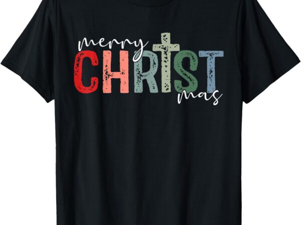 Merry christ mas christian god matching christmas family t-shirt