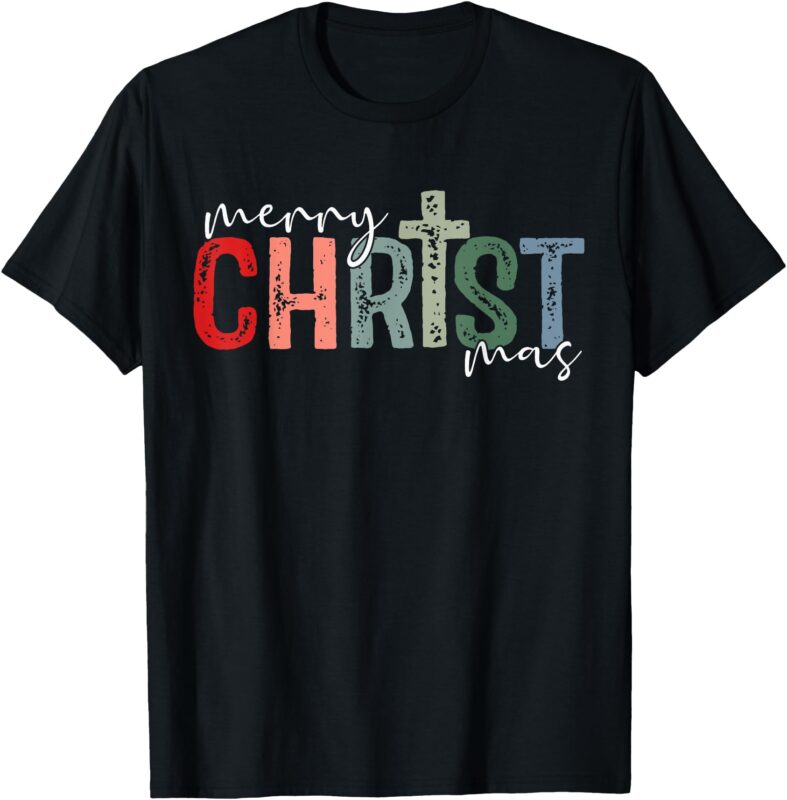 Merry Christ Mas Christian God Matching Christmas Family T-Shirt