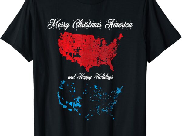 Merry christmas america funny 2024 election map holiday t-shirt