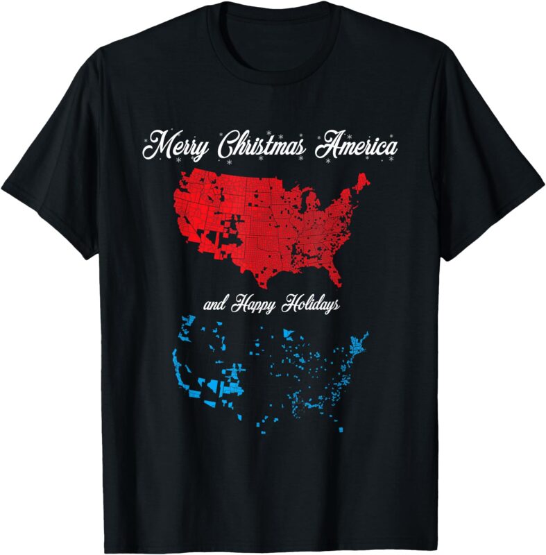 Merry Christmas America Funny 2024 Election Map Holiday T-Shirt