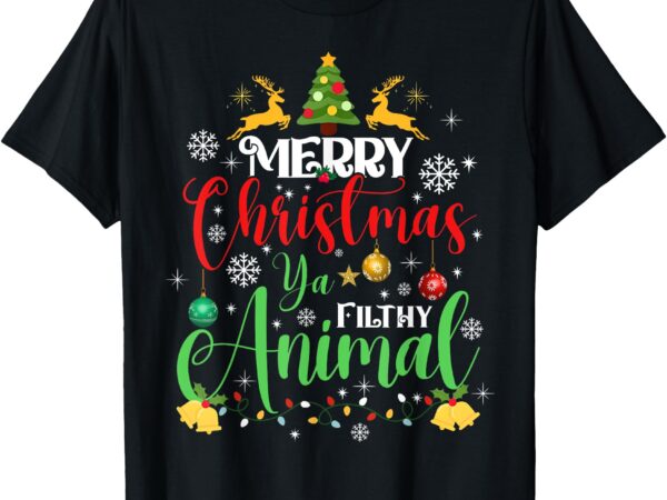 Merry christmas animal filthy ya xmas family pajama t-shirt