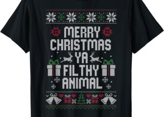 Merry Christmas Animal Filthy Ya Xmas Pajama T-Shirt