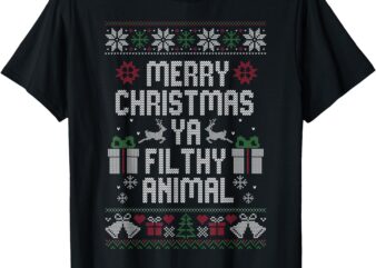 Merry Christmas Animal Filthy Ya Xmas Pajama T-Shirt