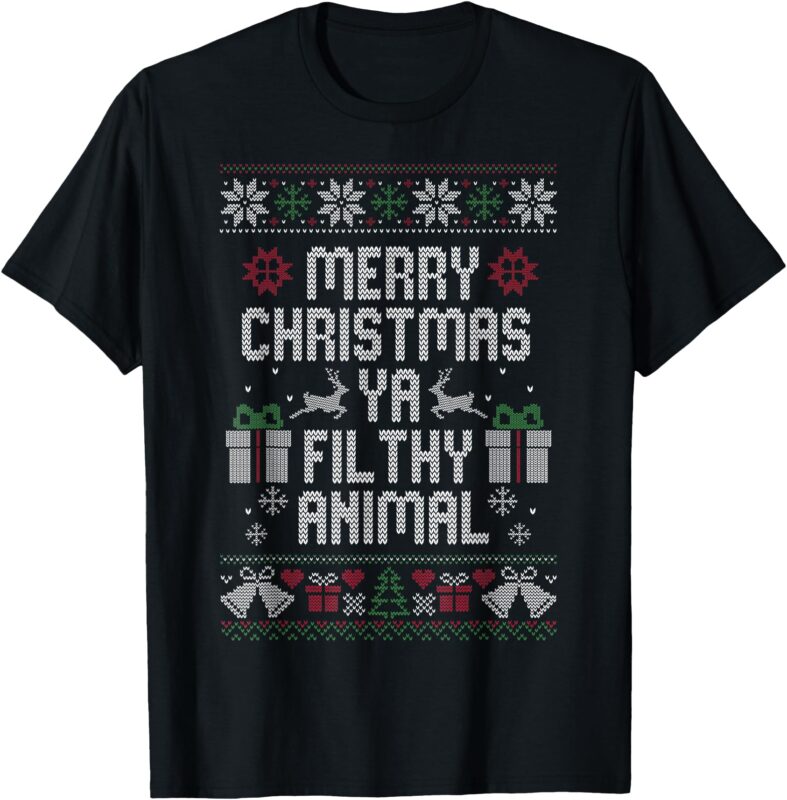 Merry Christmas Animal Filthy Ya Xmas Pajama T-Shirt