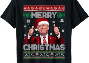 Merry Christmas Donald Trump Santa Family Xmas Ugly Sweater T-Shirt