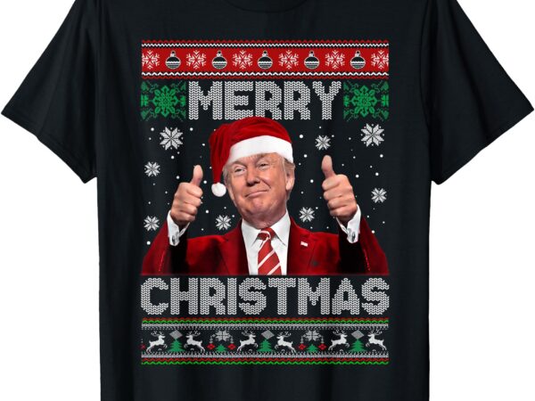 Merry christmas donald trump santa family xmas ugly sweater t-shirt