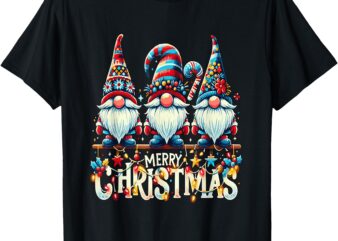 Merry Christmas Gnomes with Candy Canes and Holiday Lights T-Shirt