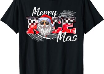 Merry Christmas Race Car Xmas Racing Santa Claus Pajamas T-Shirt