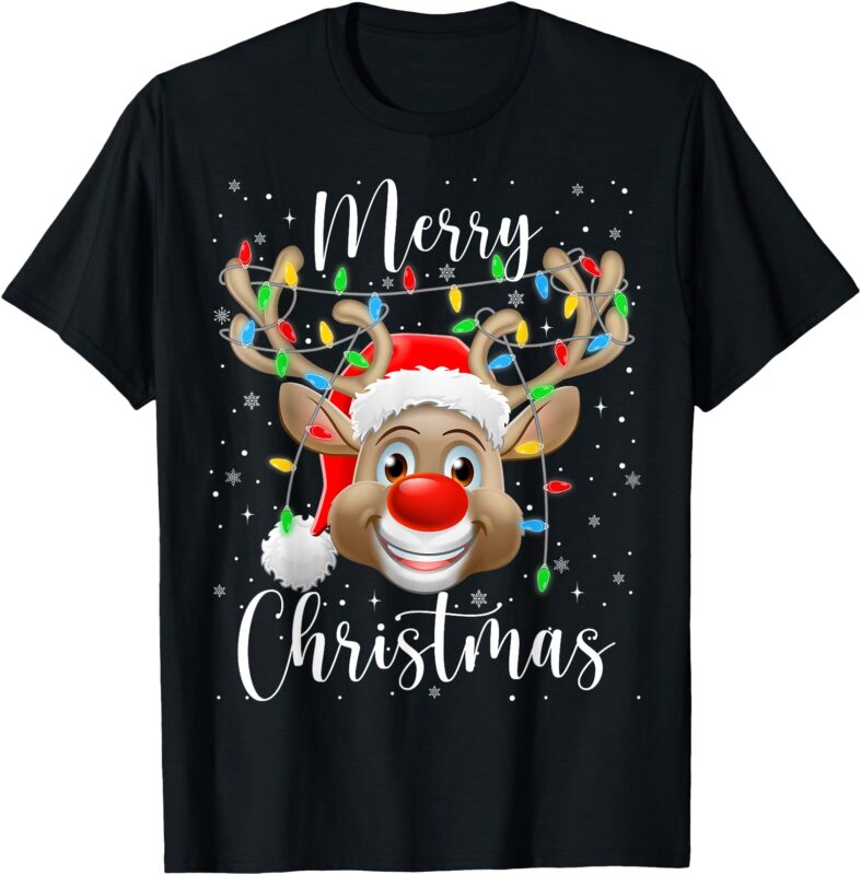 Merry Christmas Reindeer Family Matching Men Women Boys Kids T-Shirt