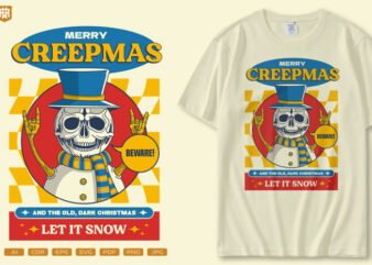 Merry Creepmas Let It Snow t shirt designs for sale