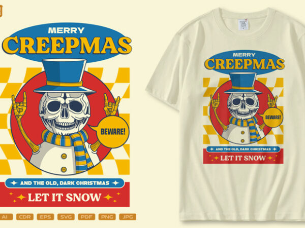 Merry creepmas let it snow t shirt designs for sale