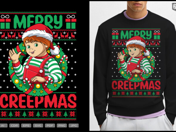 Merry creepmas t shirt designs for sale