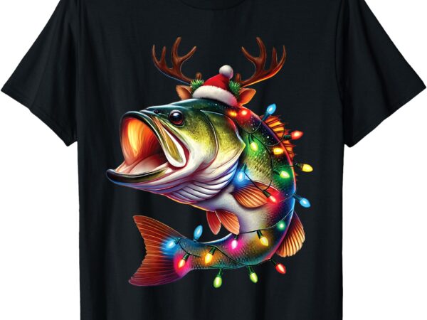 Merry fishmas santa fishing lovers funny fisherman christmas t-shirt