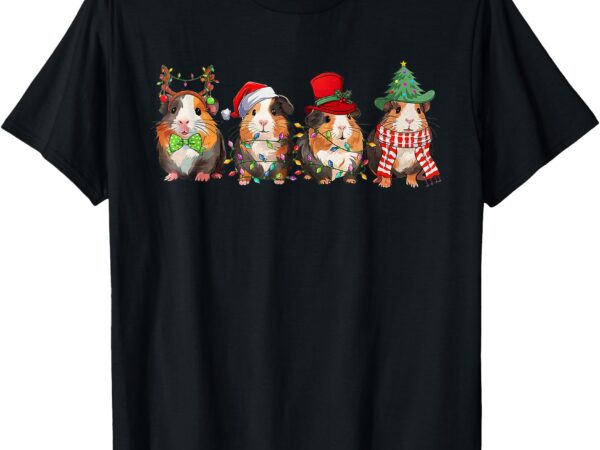 Merry pigmas funny santa guinea pig squad christmas lights t-shirt