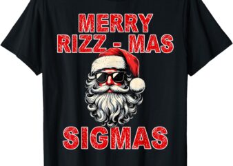 Merry Rizz Mas Sigmas – Cool Santa Face Gen Alpha Christmas T-Shirt