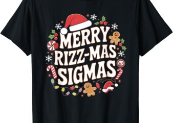 Merry Rizz Mas Sigmas Funny Meme Gen Alpha Santa Christmas T-Shirt