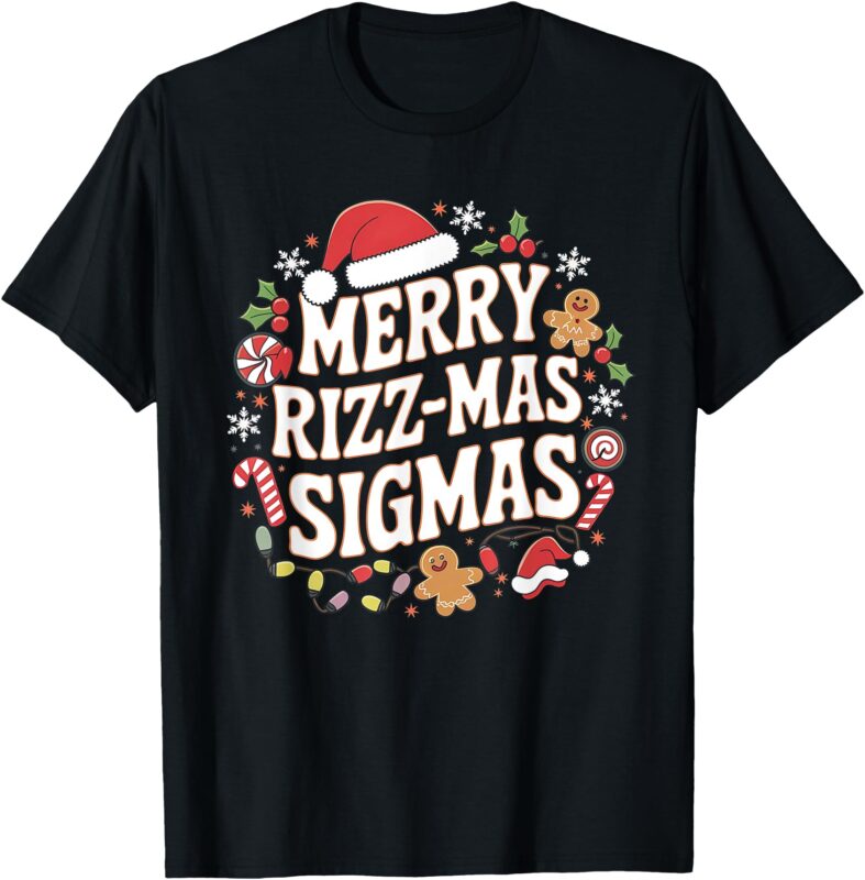 Merry Rizz Mas Sigmas Funny Meme Gen Alpha Santa Christmas T-Shirt