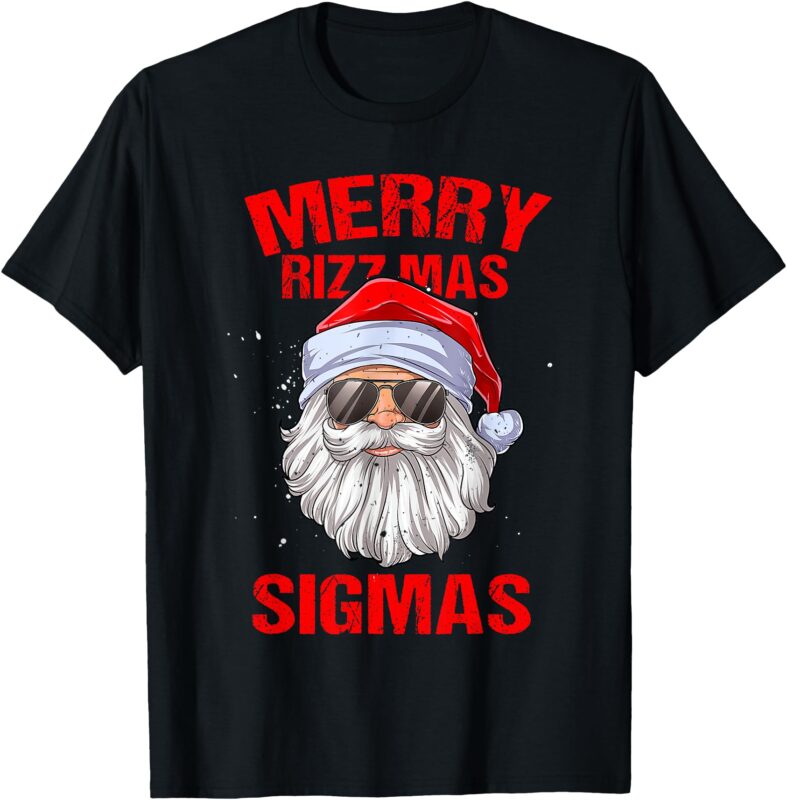 Merry Rizz Mas Sigmas Gen Alpha Middle School Christmas Pjs T-Shirt