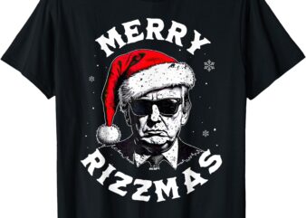 Merry Rizzmas Christmas Funny Trump Santa Claus Xmas Pajamas T-Shirt