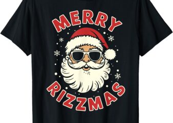 Merry Rizzmas Christmas Rizz Cool Santa Sunglasses Xmas Pjs T-Shirt