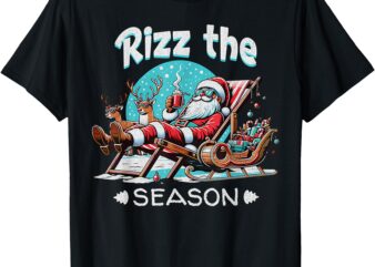 Merry Rizzmas Christmas Rizz Cool Santa Sunglasses Xmas T-Shirt