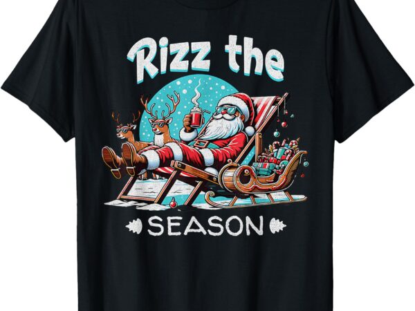 Merry rizzmas christmas rizz cool santa sunglasses xmas t-shirt