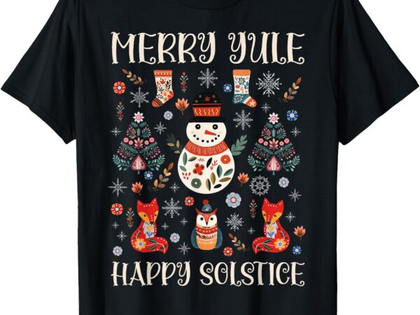 Merry yule happy solstice cottagecore scandinavian christmas t-shirt