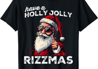 Mewing Santa Mew Funny Santa Meme Rizz Rizzmas Christmas T-Shirt