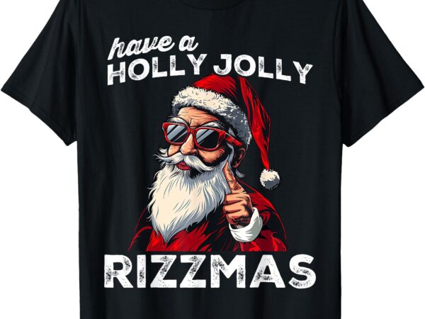 Mewing santa mew funny santa meme rizz rizzmas christmas t-shirt