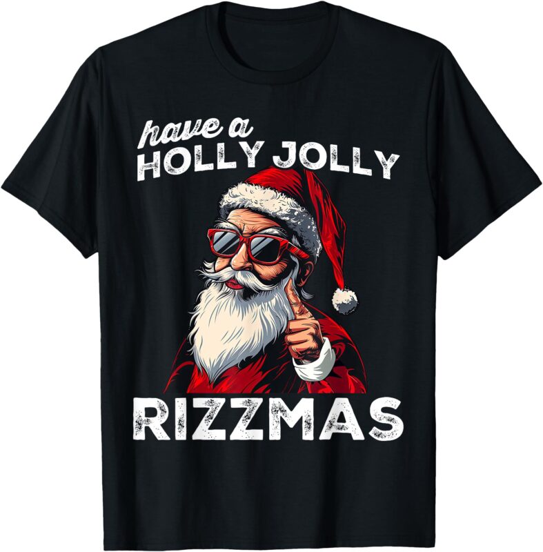 Mewing Santa Mew Funny Santa Meme Rizz Rizzmas Christmas T-Shirt