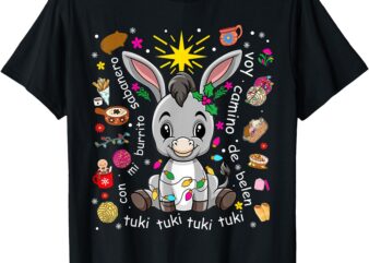 Mi Burrito Sabanero Mexican Christmas Donkey Spanish Xmas T-Shirt