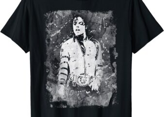 Michael Jackson Bad World Tour 1988 Black And White Splatter T-Shirt