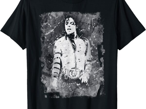 Michael jackson bad world tour 1988 black and white splatter t-shirt