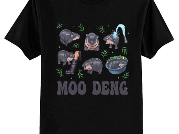 Moo deng baby hippo collection cute animal cartoon for hippo lovers t-shirt