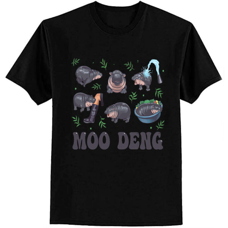 Moo Deng Baby Hippo Collection Cute Animal Cartoon for Hippo Lovers T-Shirt